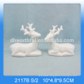 Personalized white ceramic christmas deer head decoration